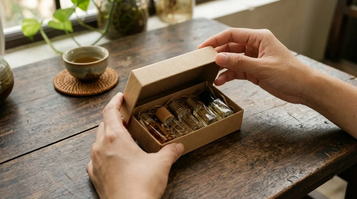 Bộ thử 5 mùi hương 10ml — dùng thực tế