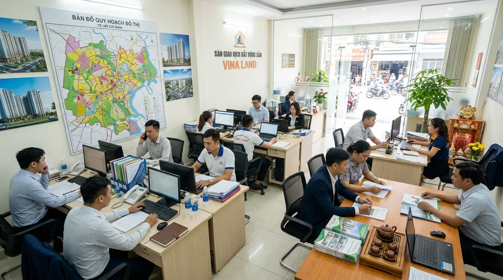 Văn phòng mở, có phòng riêng để bàn giá