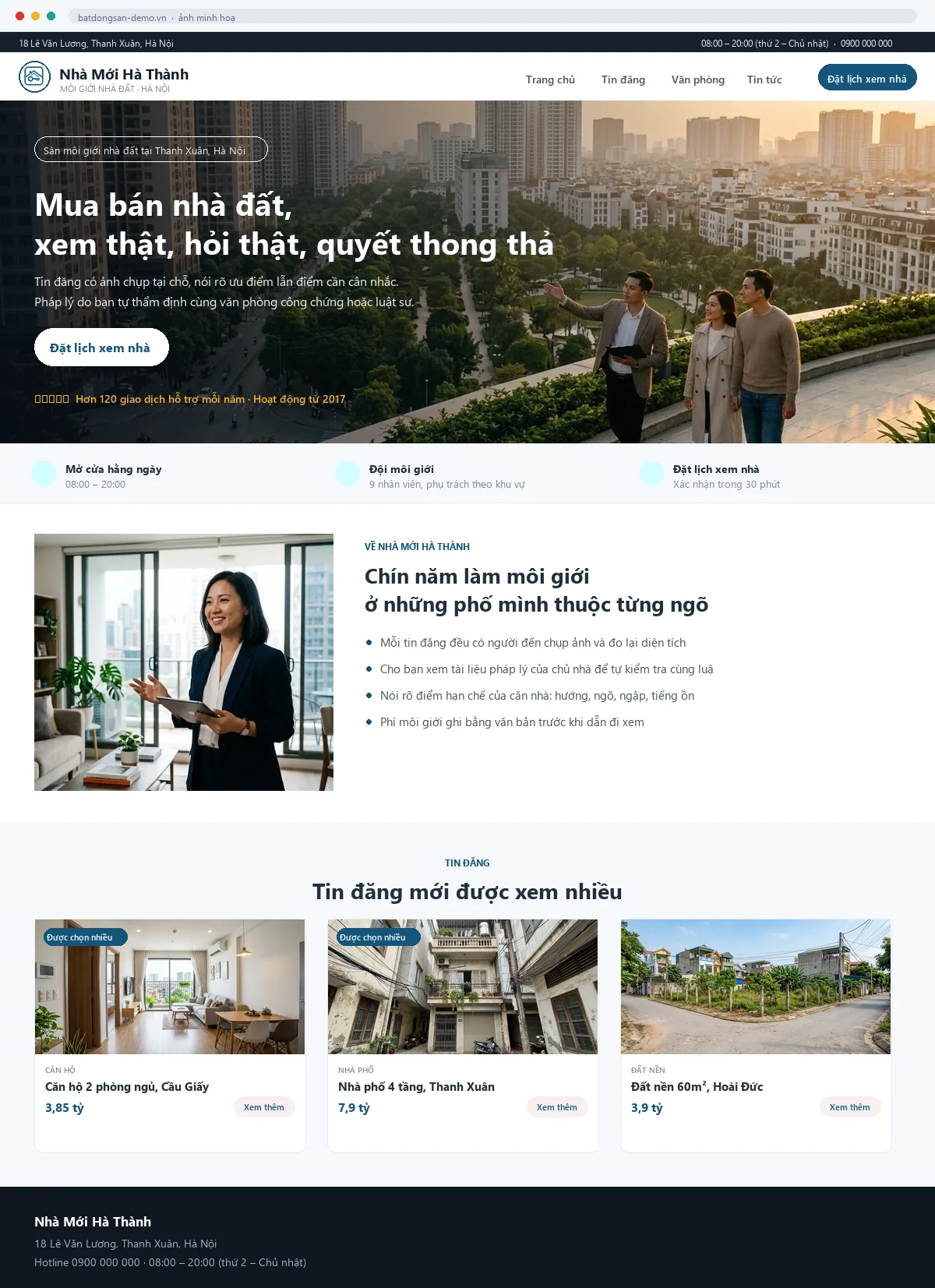 Mẫu website Bất động sản