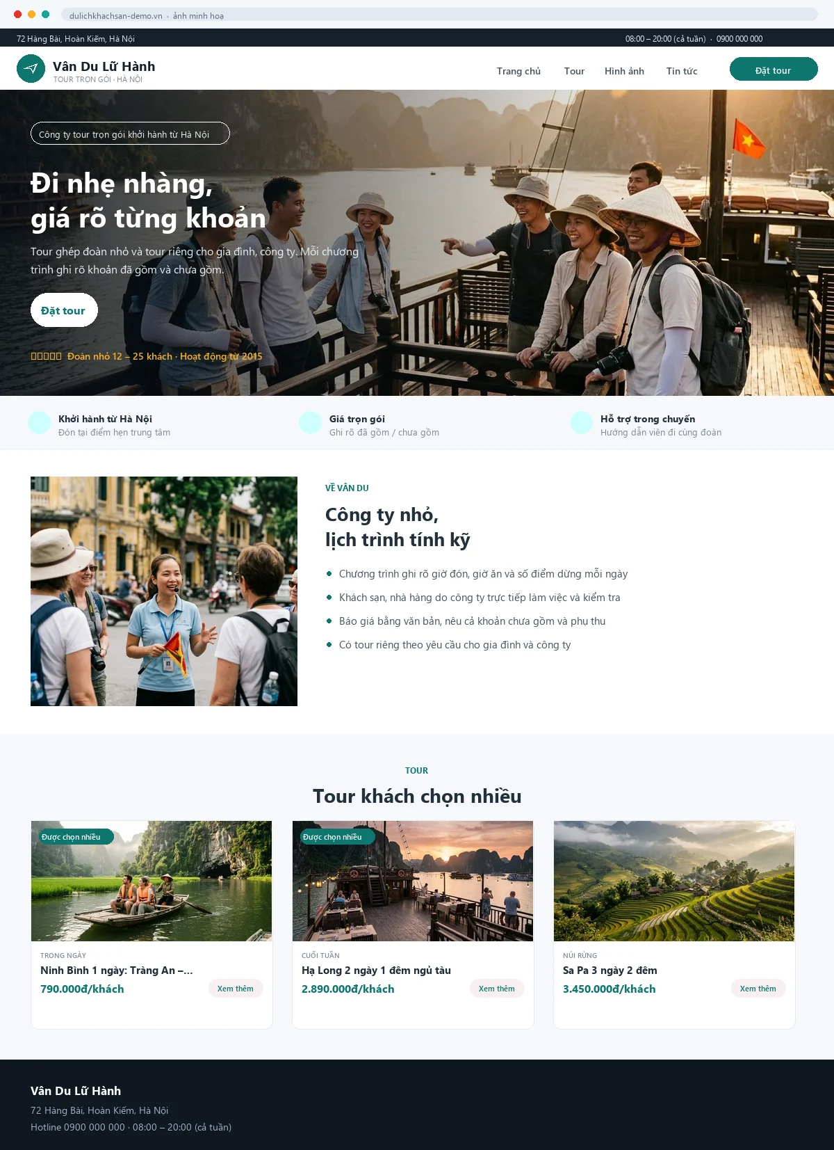 Mẫu website Du lịch & khách sạn