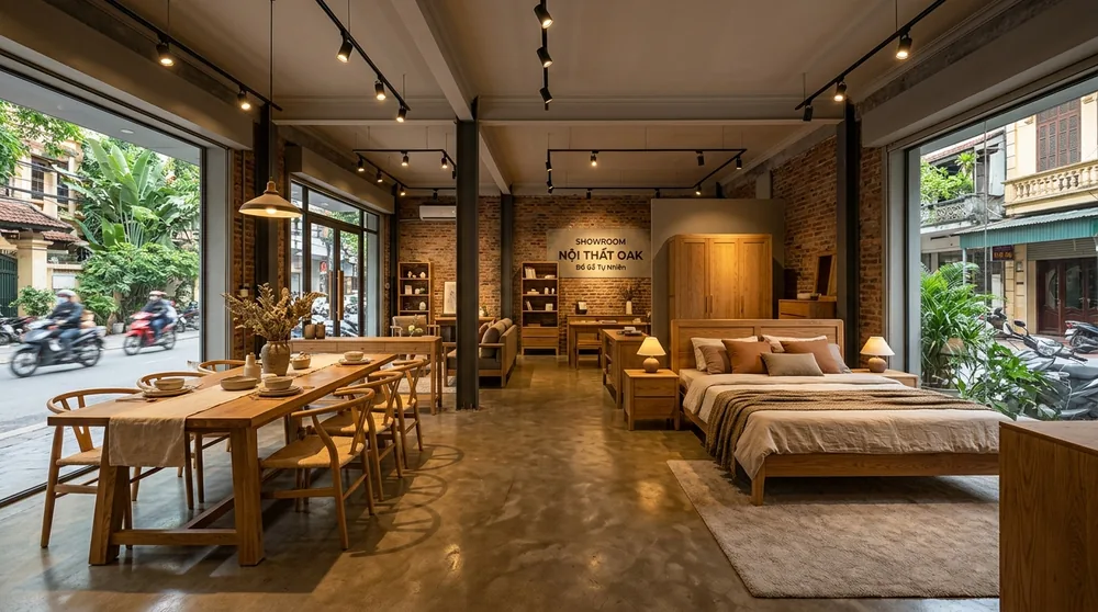 Showroom 300m² và xưởng ngay sau lưng