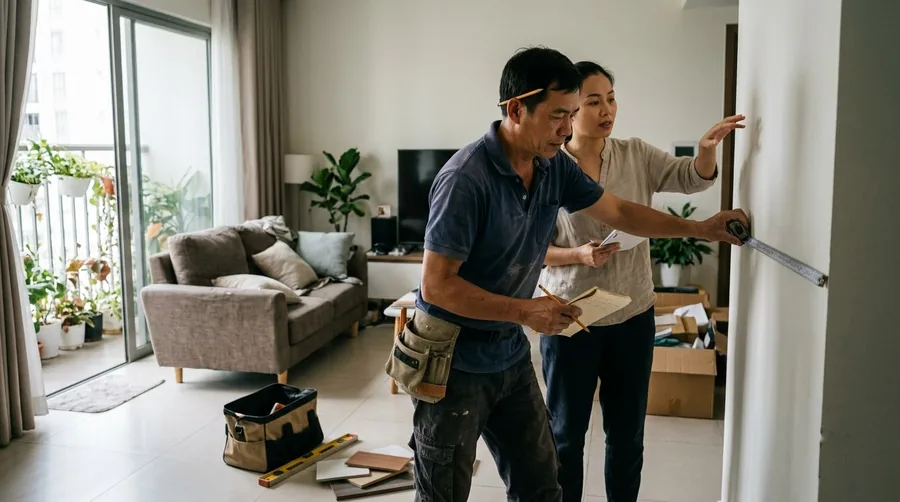 Giao trọn bộ phòng khách cho một căn hộ: từ đo nhà đến ngày lắp