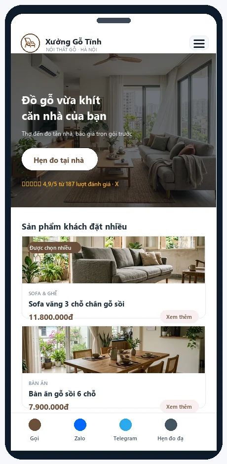Mẫu Nội thất & trang trí — bản trên điện thoại