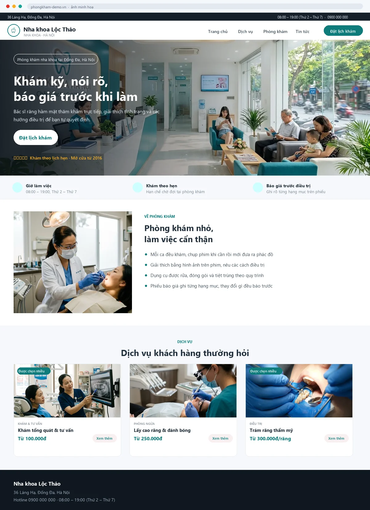 Mẫu website Phòng khám & nha khoa