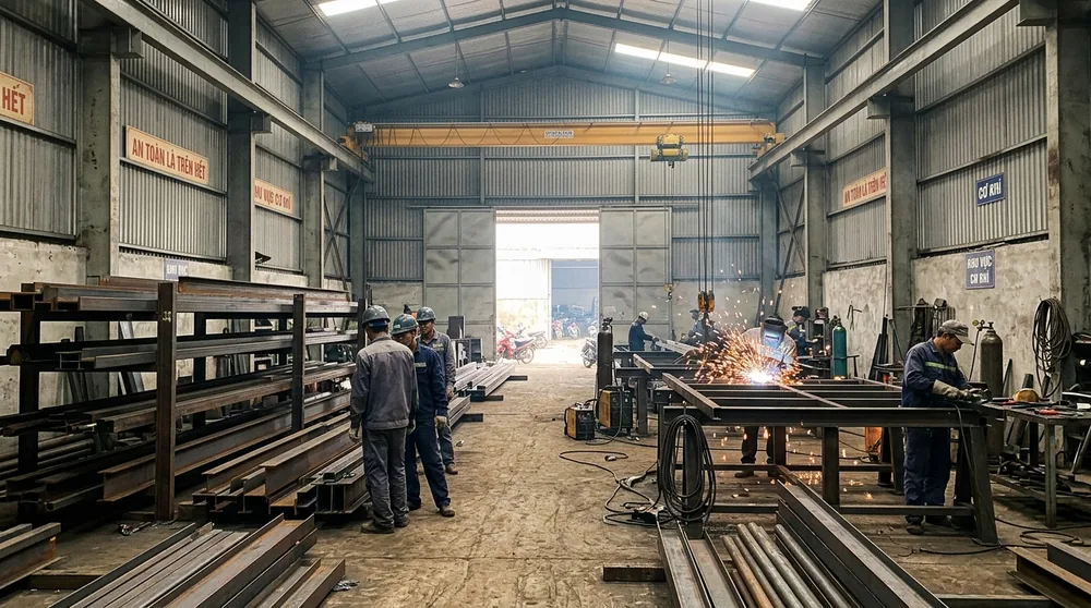 Xưởng riêng và công trường gọn gàng
